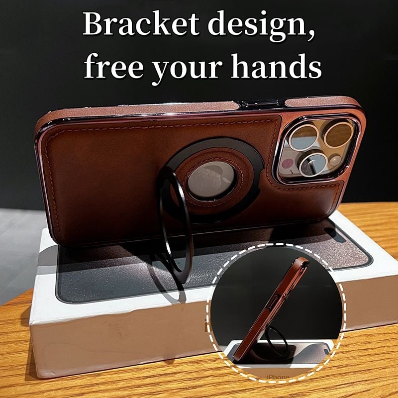 High-end leather magnetic bracket Apple mobile phone case, suitable for Apple 15/14/13 series