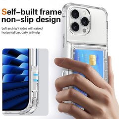 Transparent Phone Case With Photo Card Holder For iPhone 11 12 13 14 15 Series And Samsung S24 S23 Ultra