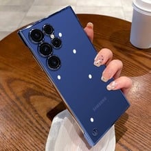 Transparent Ultra-Thin Electroplated Magnetic Case with Lens Film for Galaxy S22/S23/S24/S25 Series