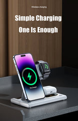 15W 3 in 1 LED Foldable Wireless Charger Stand For Samsung Or iPhone