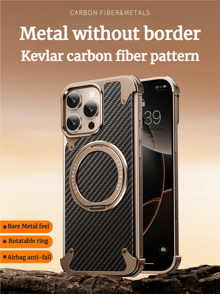 Frameless Carbon Fiber Texture Magnetic Bracket Case