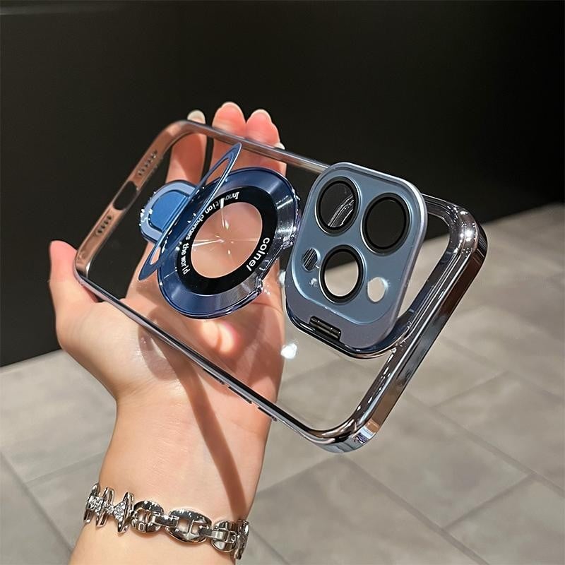 📲 SentimentvalueTM Dual-Bracket Electroplated High-Transparency Cell Phone Case (With Lens Film)