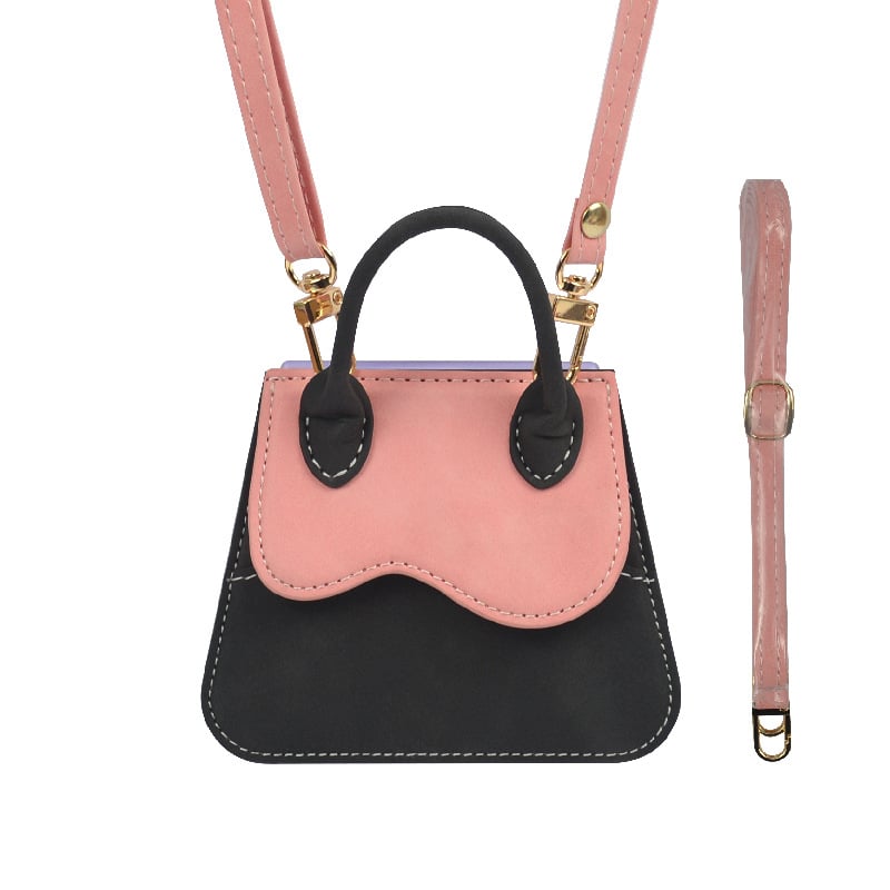 Luxury Leather Handbag Flip Phone Case For Galaxy Z Flip 7/6/5/4/3 with Crossbody Lanyard