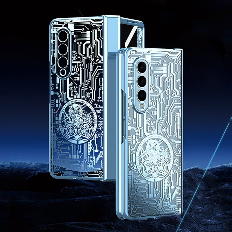 Galaxy Z Fold 3/Galaxy Z Fold 4/Galaxy Z Fold 5/Galaxy Z Fold 6 | Mechanical Gear Pattern Phone Case