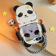 Panda Head Mobile Phone Case For Galaxy Z Flip 3 / Galaxy Z Flip 4 / Galaxy Z Flip 5 / Galaxy Z Flip 6