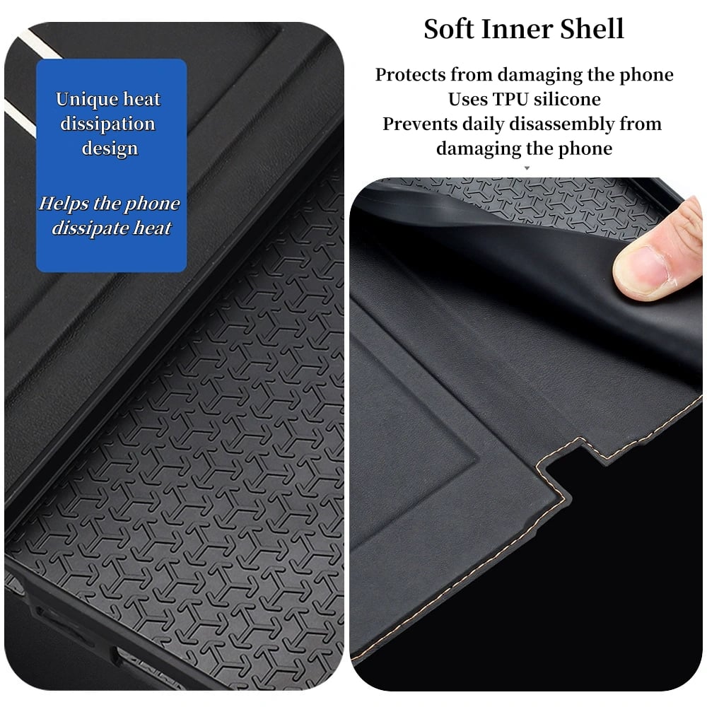 Card slot flip cover strong magnetic leather case for Galaxy S25/S24 series