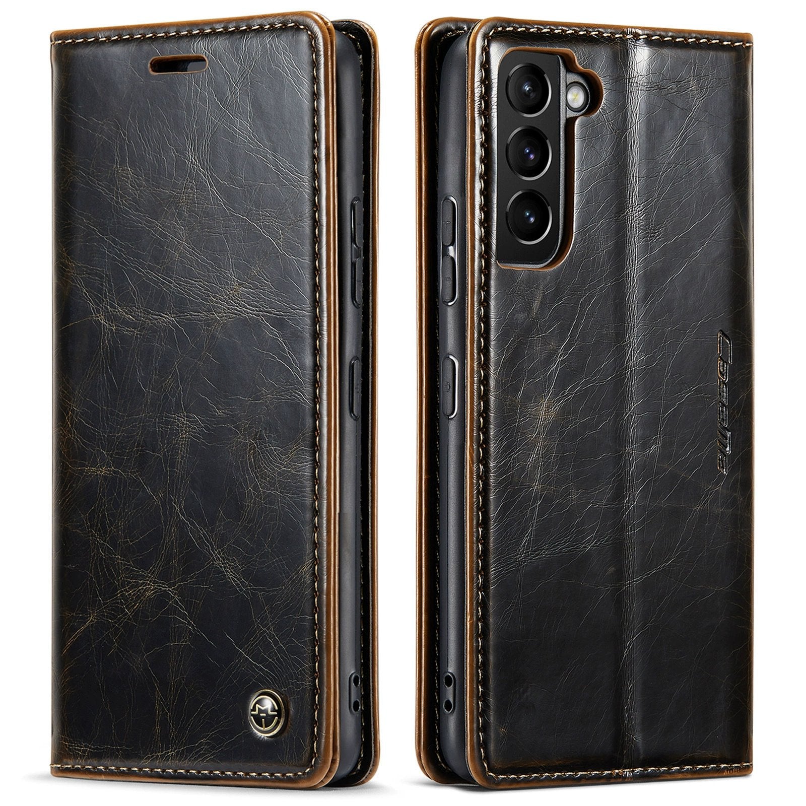 Crazy horse pattern card holder for Galaxy S24/S23/S22/S21/S20 Series