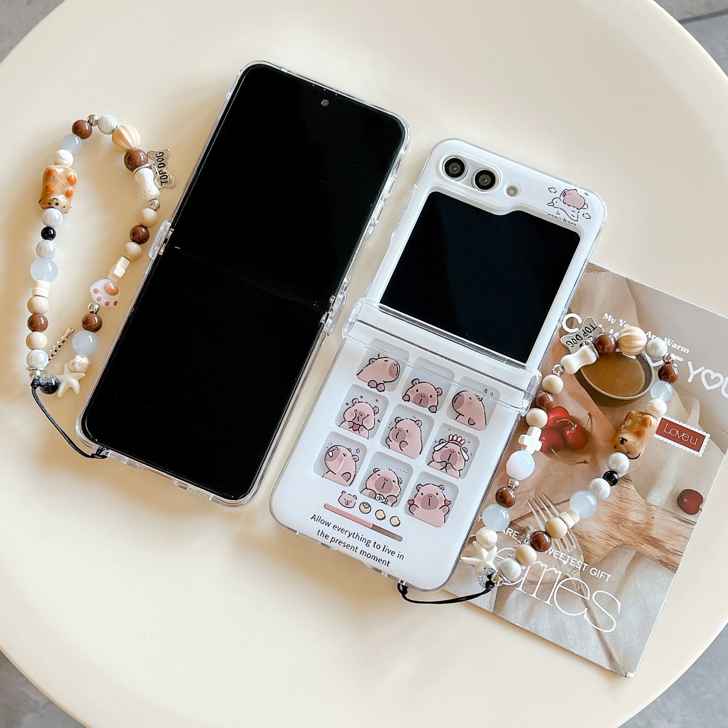 [🎉New Product✨] Cartoon Capybara Phone Case Suitable For Galaxy Z Flip 3/Galaxy Z Flip 4/Galaxy Z Flip 5/Galaxy Z Flip 6