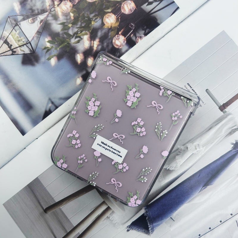 Floral Bow Phone Case For Galaxy Z Flip 3/Galaxy Z Flip 4/Galaxy Z Flip 5/Galaxy Z Flip 6