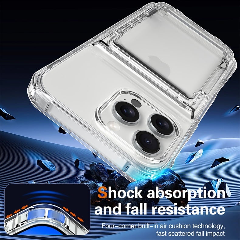 Transparent Phone Case With Photo Card Holder For iPhone 11 12 13 14 15 Series And Samsung S24 S23 Ultra