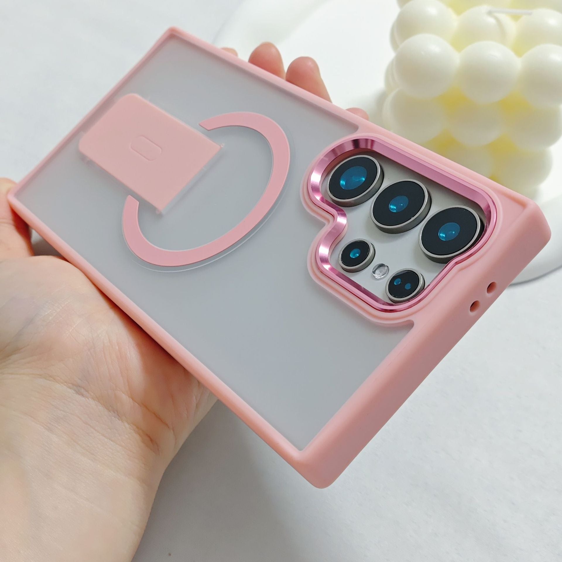 Suitable For Galaxy S25/S24/23 Series Magnetic Bracket Skin-feel Phone Case