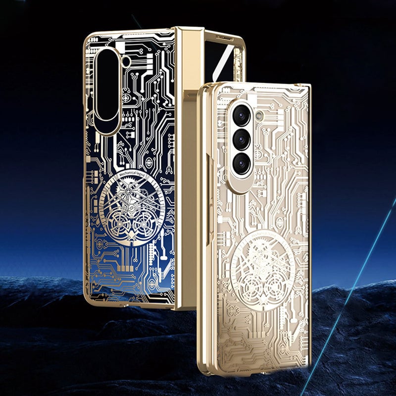 Galaxy Z Fold 3/Galaxy Z Fold 4/Galaxy Z Fold 5/Galaxy Z Fold 6 | Mechanical Gear Pattern Phone Case
