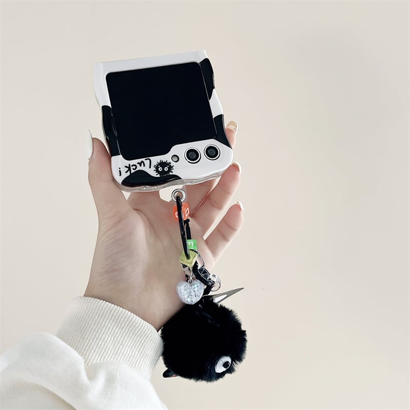 New Cartoon Cute Briquettes Twisted Edge Soft Shell Phone Case for Galaxy Z Flip 3/Galaxy Z Flip 4/Galaxy Z Flip 5/Galaxy Z Flip 6