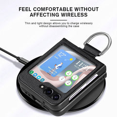 Ring-style leather folding screen protective case for Galaxy Z Flip 3/Galaxy Z Flip 4/Galaxy Z Flip 5/Galaxy Z Flip 6