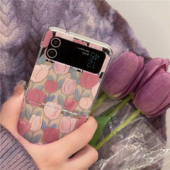 Watercolor Pink Tulip Phone Case for Galaxy Z Flip 3/Galaxy Z Flip 4/Galaxy Z Flip 5/Galaxy Z Flip 6 🌷