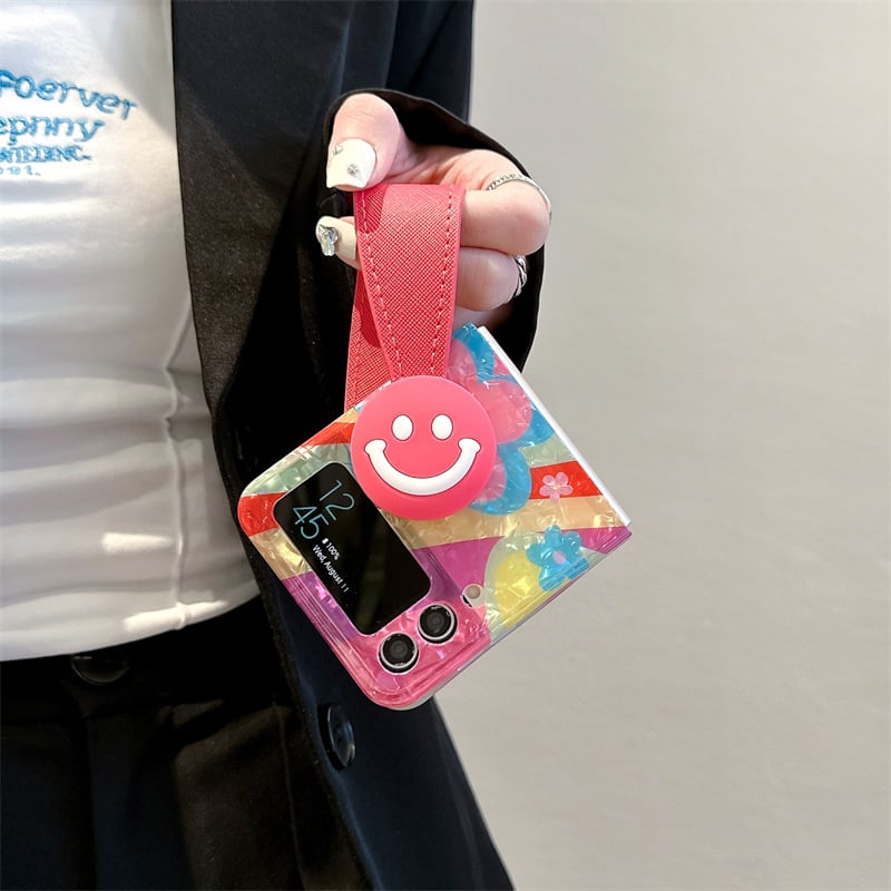 Graffiti Oil Painting Flower Phone Case For Galaxy Z Flip 3/Galaxy Z Flip 4/Galaxy Z Flip 5/Galaxy Z Flip 6