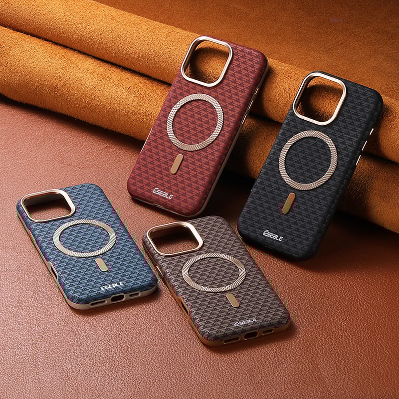 Triangular shield pattern with magnetic charging port for iPhone 16/15/14/13 series
