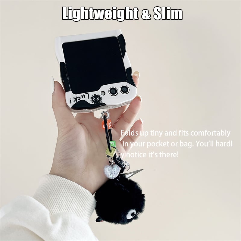 New Cartoon Cute Briquettes Twisted Edge Soft Shell Phone Case for Galaxy Z Flip 3/Galaxy Z Flip 4/Galaxy Z Flip 5/Galaxy Z Flip 6