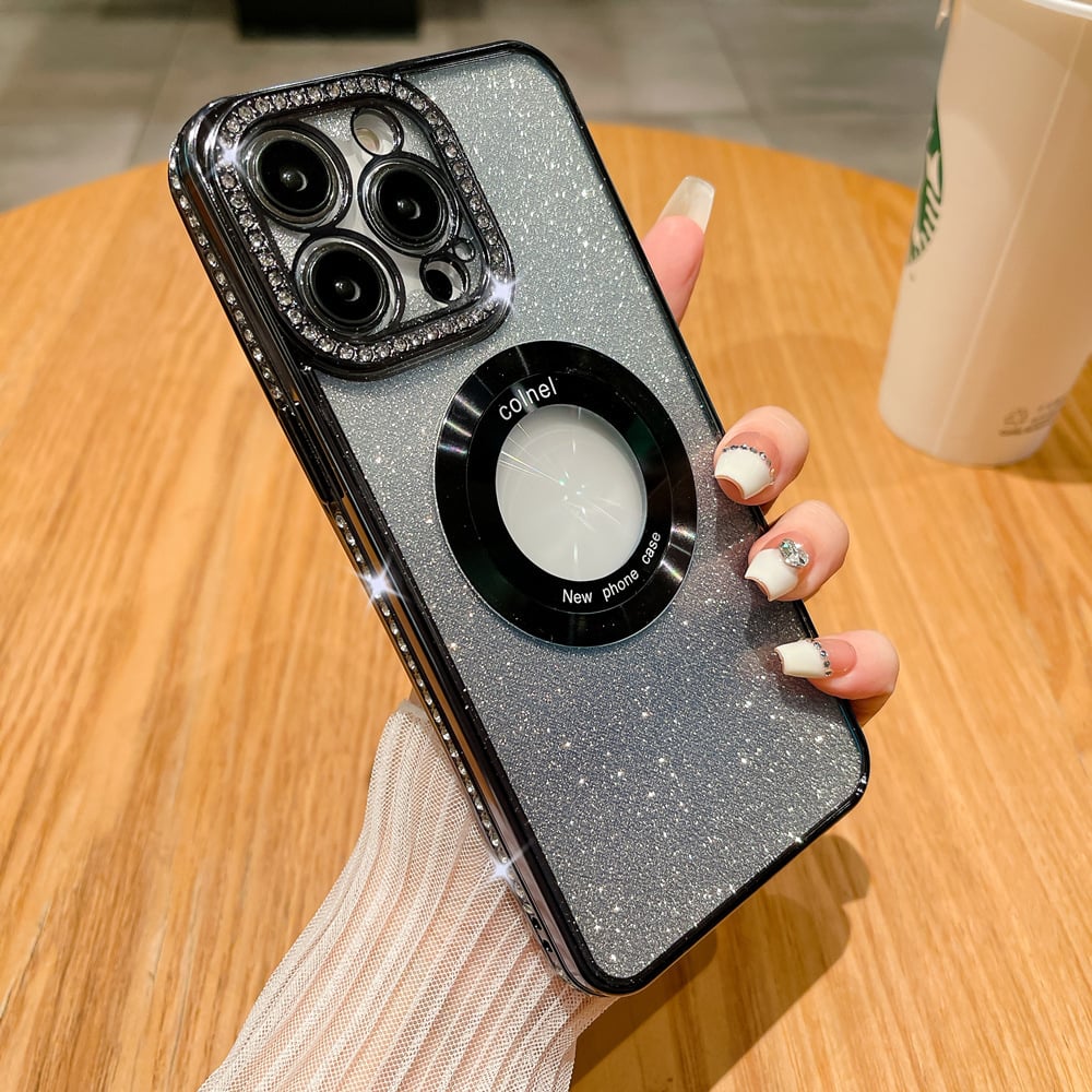 💖 Glitter Diamond Magnetic Ring Holder Case for iPhone ✨