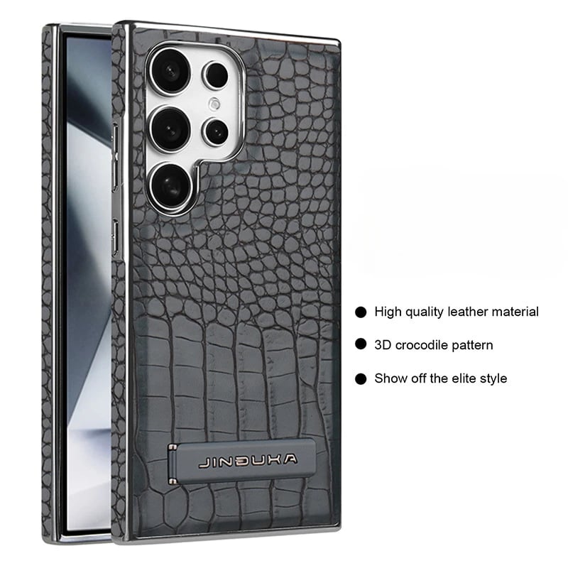 SentimentvalueTM Leather Phone Case, Premium Crocodile Leather Texture Magnetic Stand Phone Case For Samsung Galaxy S25 S24 S23 Series