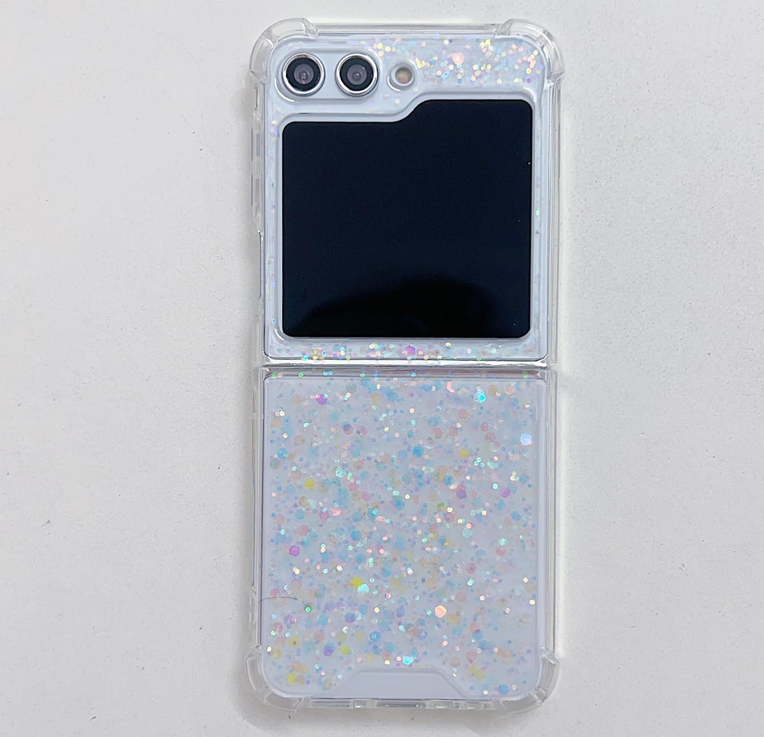 Epoxy glitter beads mobile phone case, suitable for Galaxy Z Flip 3/Galaxy Z Flip 4/Galaxy Z Flip 5/Galaxy Z Flip 6