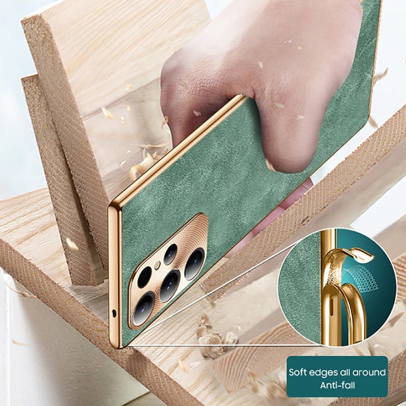 Samsung Galaxy S22 S23 S24 Series | High-End Luxury Metal Lens Leather Phone Case