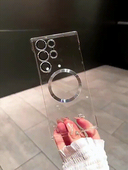 Transparent Ultra-Thin Electroplated Magnetic Case with Lens Film for Galaxy S22/S23/S24/S25 Series