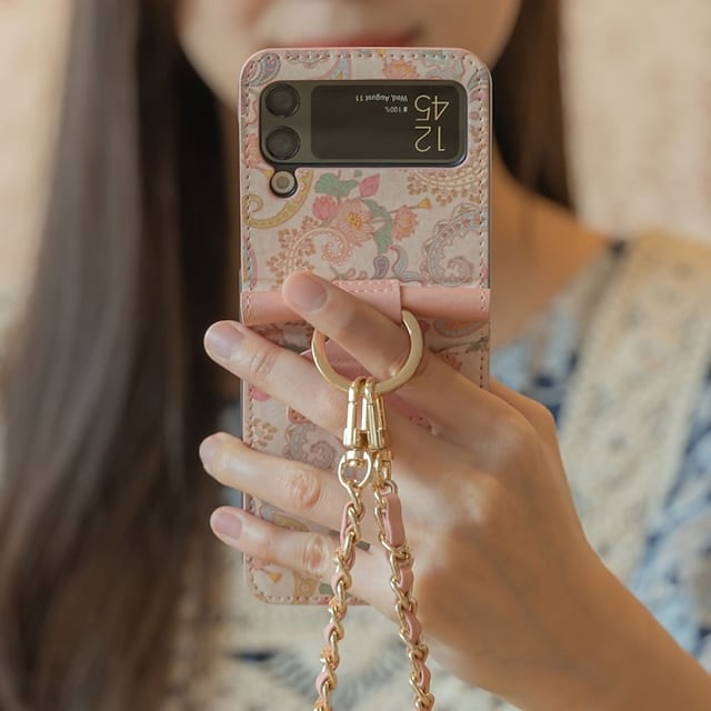 Totem foldable mobile phone leather case, suitable for Galaxy Z Flip 3/Galaxy Z Flip 4/Galaxy Z Flip 5/Galaxy Z Flip 6