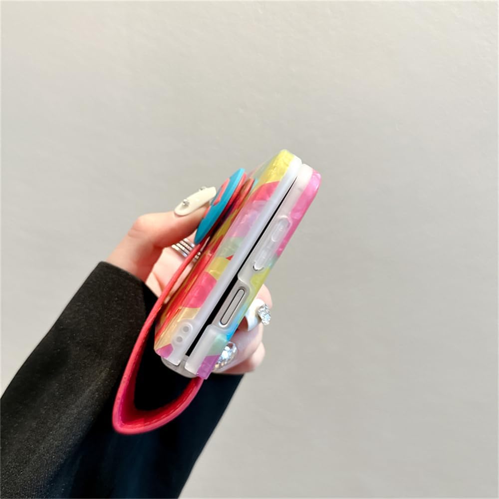 Graffiti Oil Painting Flower Phone Case For Galaxy Z Flip 3/Galaxy Z Flip 4/Galaxy Z Flip 5/Galaxy Z Flip 6