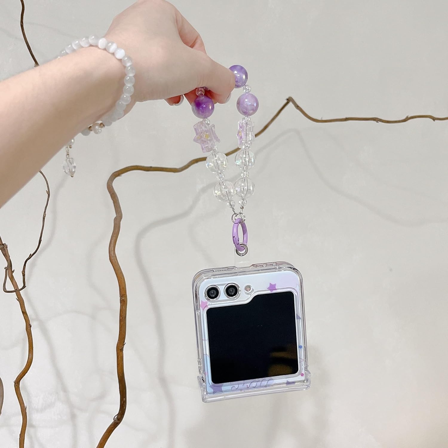 Rendered purple star phone case for Galaxy Z Flip 3/Galaxy Z Flip 4/Galaxy Z Flip 5/Galaxy Z Flip 6