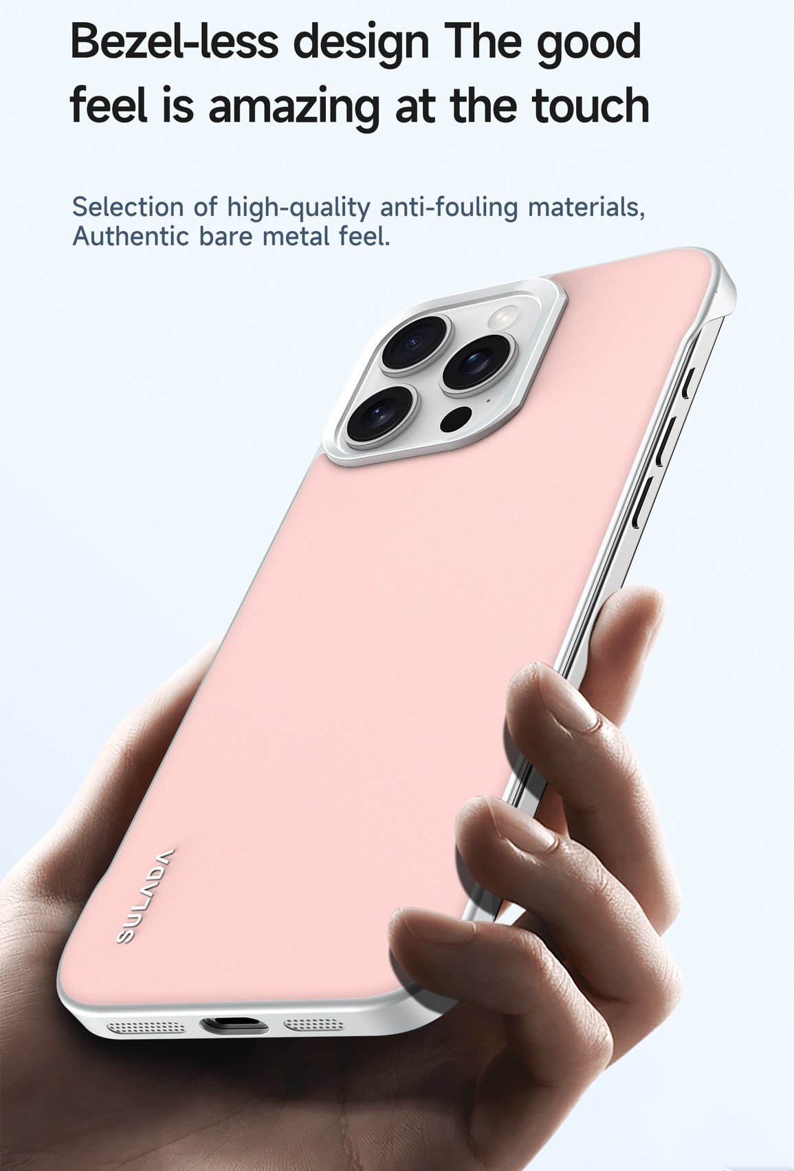 Frameless liquid skin-feeling mobile phone case for Apple 15/16 series