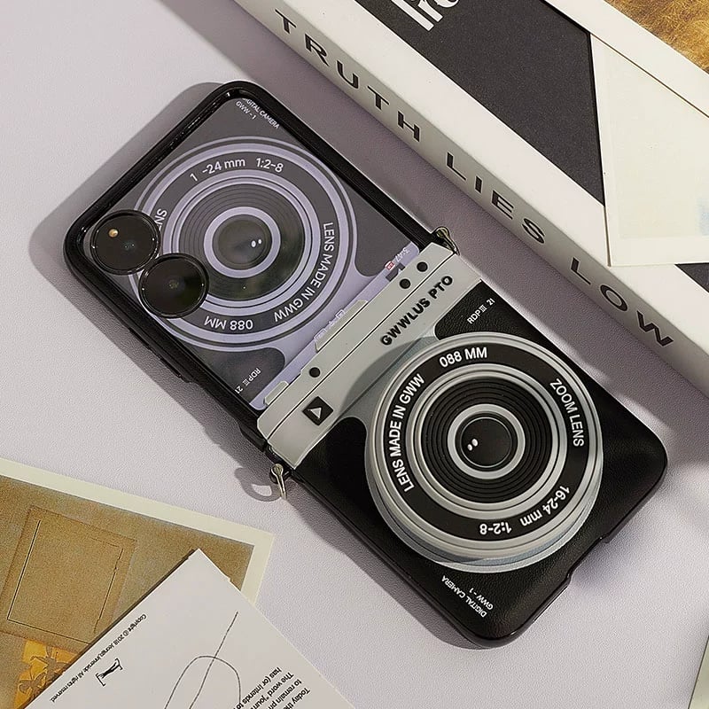 📸 Camera Design Retractable Hinge Full Protective Case for Galaxy Z Flip 5/Galaxy Z Flip 6
