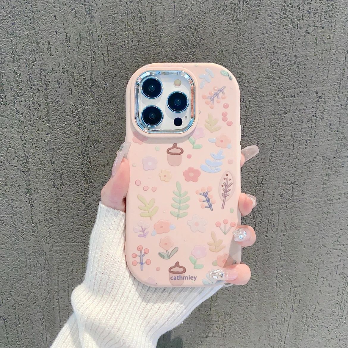 Colorful plant flower fun cartoon phone case for iPhone