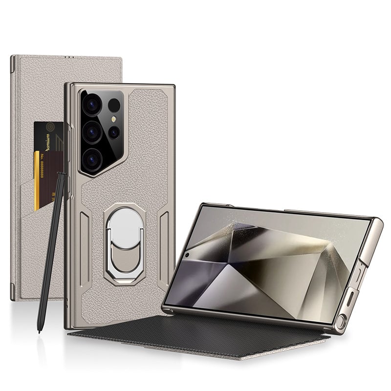 Samsung Galaxy S24 Ultra & Samsung Galaxy S23 Ultra | Stand Flip Leather Case (Only Case)