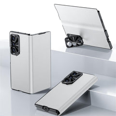 Real Leather Case For Samsung Galaxy Z Fold 6, Invisible Lens Holder, Slim Case Metal Camera Full Protection Folio Cover