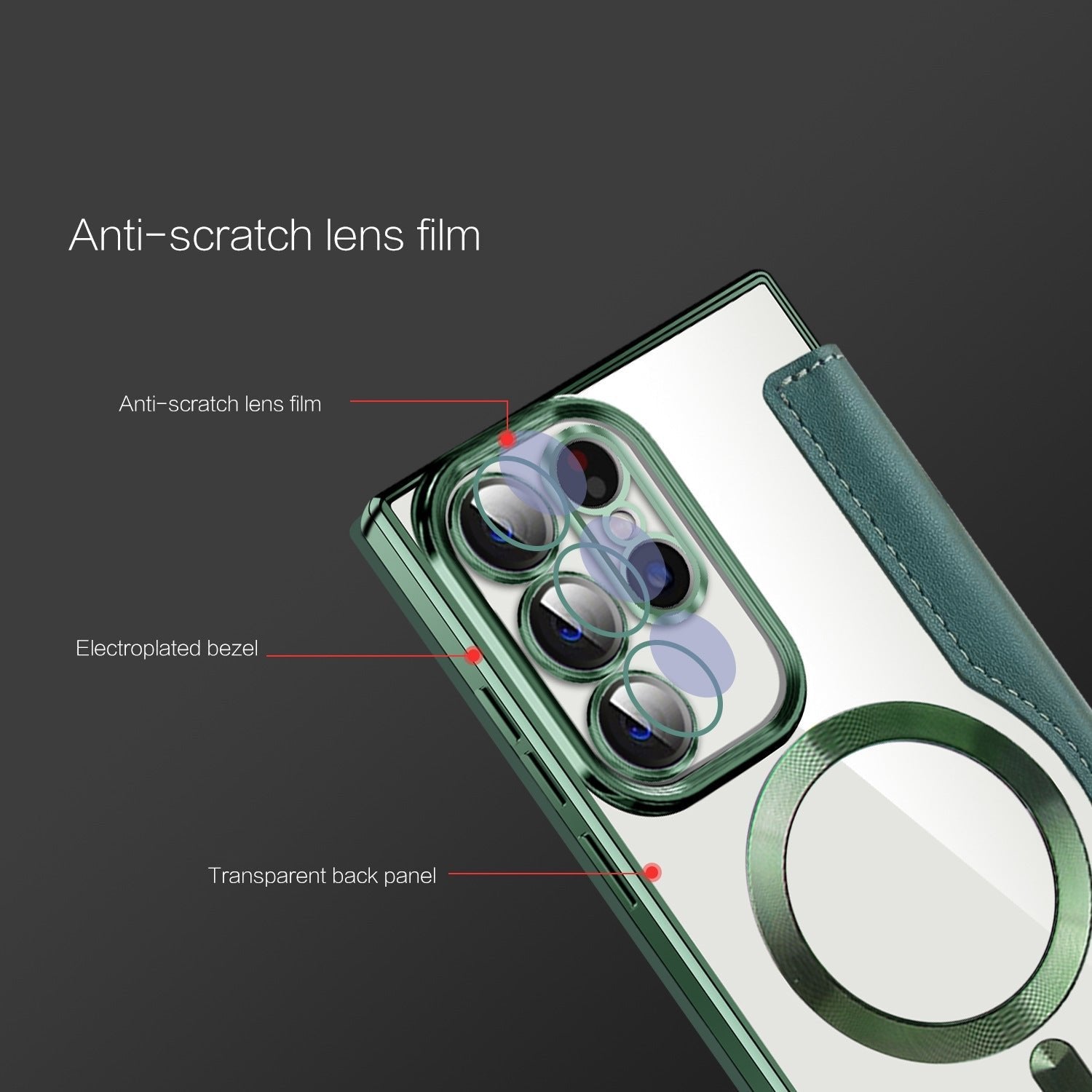 Electroplating Magnetic Leather Case for Samsung Galaxy S25 S24 S23 S22 Series