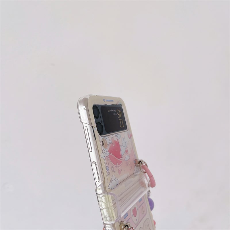 Cute retro phone case for Galaxy Z Flip 3/Galaxy Z Flip 4/Galaxy Z Flip 5/Galaxy Z Flip 6, hinged full cover case