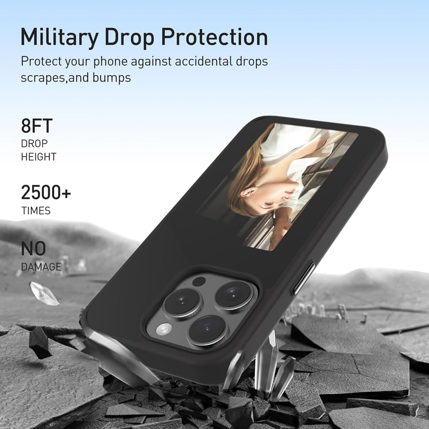 Ink Screen iPhone Case Apple IPhone15 Promax High-end Frosted All-inclusive Protective Cover Nfc Personalized Screen Projection