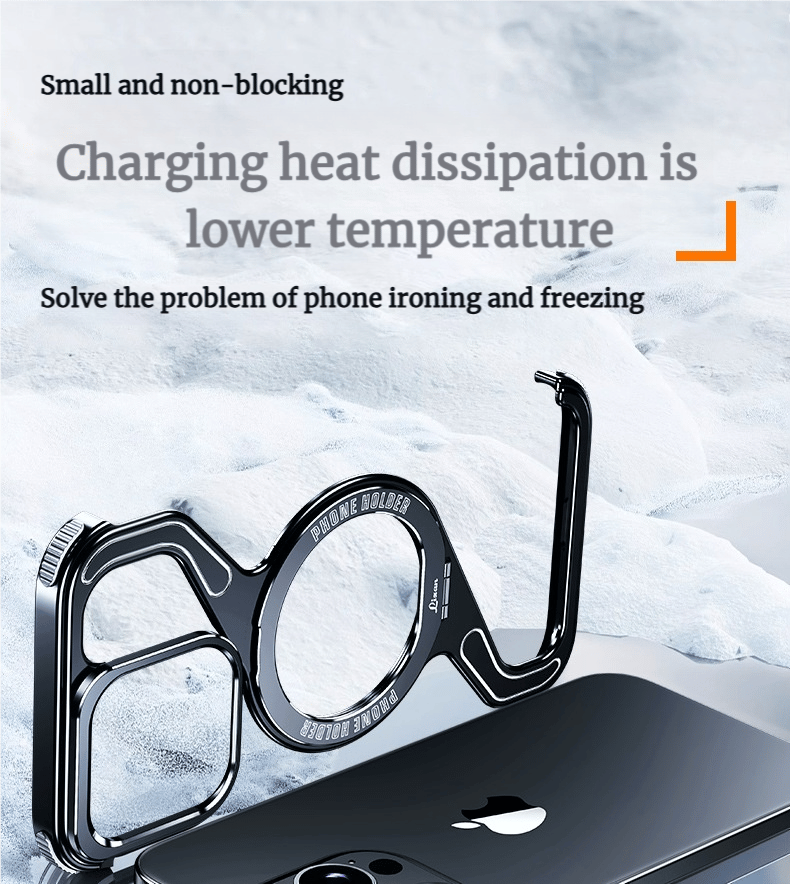 Metal Z Shell With Magnetic Bracket Hollow Heat Dissipation Mobile Phone Case Suitable For iPhone 16/15 Series