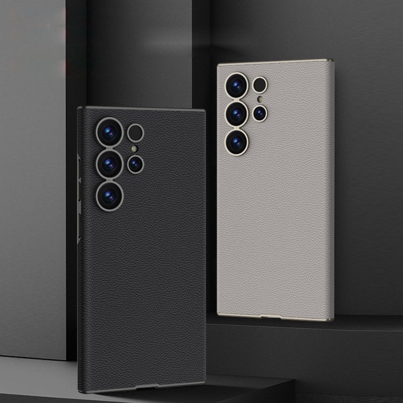 Skin-Feeling Plain Leather Full-Edge Curved Case For Galaxy S25 Ultra, Drop-Proof And Thin Mobile Phone Case(Only Case)