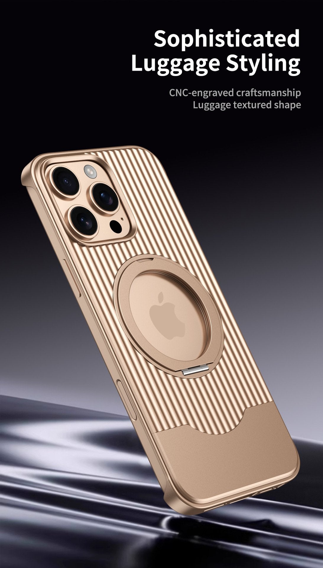 Luggage Retractable Metal Mobile Phone Case With Magnetic Bracket Suitable For iPhone 16 15 Series