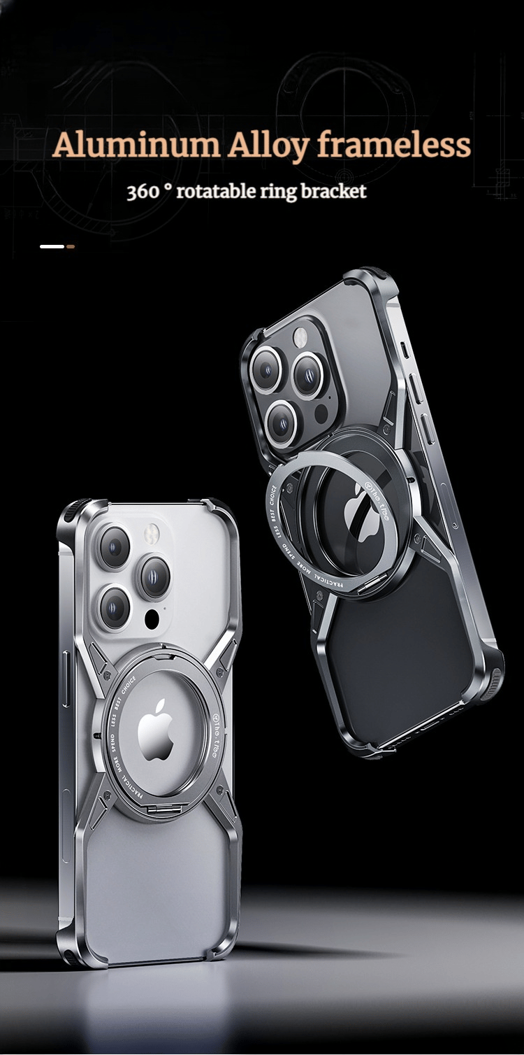 X-shaped Aluminum Alloy Hollow Rotating Magnetic Bracket Case For iPhone 16 Series