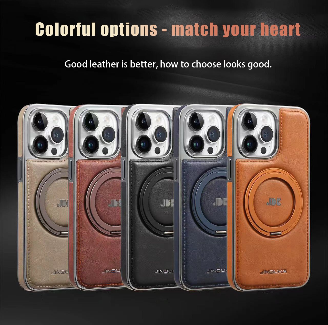 iPhone MagSafe Series | 360° Rotating Stand Leather Case for iPhone16/15/14/13 Series