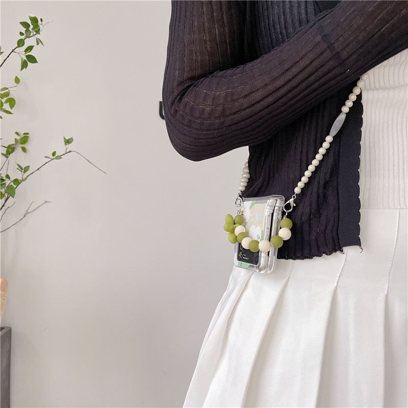 Transparent Personalized Flower Phone Case For Galaxy Z Flip 3 / Galaxy Z Flip 4 / Galaxy Z Flip 5 / Galaxy Z Flip 6