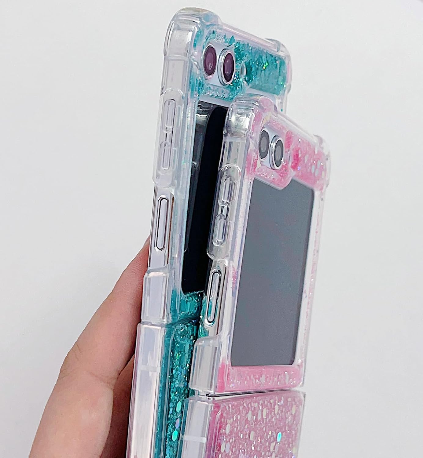 Epoxy glitter beads mobile phone case, suitable for Galaxy Z Flip 3/Galaxy Z Flip 4/Galaxy Z Flip 5/Galaxy Z Flip 6