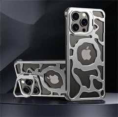 SentimentvalueTM Magnetic Heat Dissipation Hollow Metal Case With Lens Holder For iPhone 16 15 14 13 Series