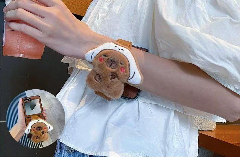 Capybara Wristband Phone Case for Galaxy Z Flip 3/Galaxy Z Flip 4/Galaxy Z Flip 5/Galaxy Z Flip 6