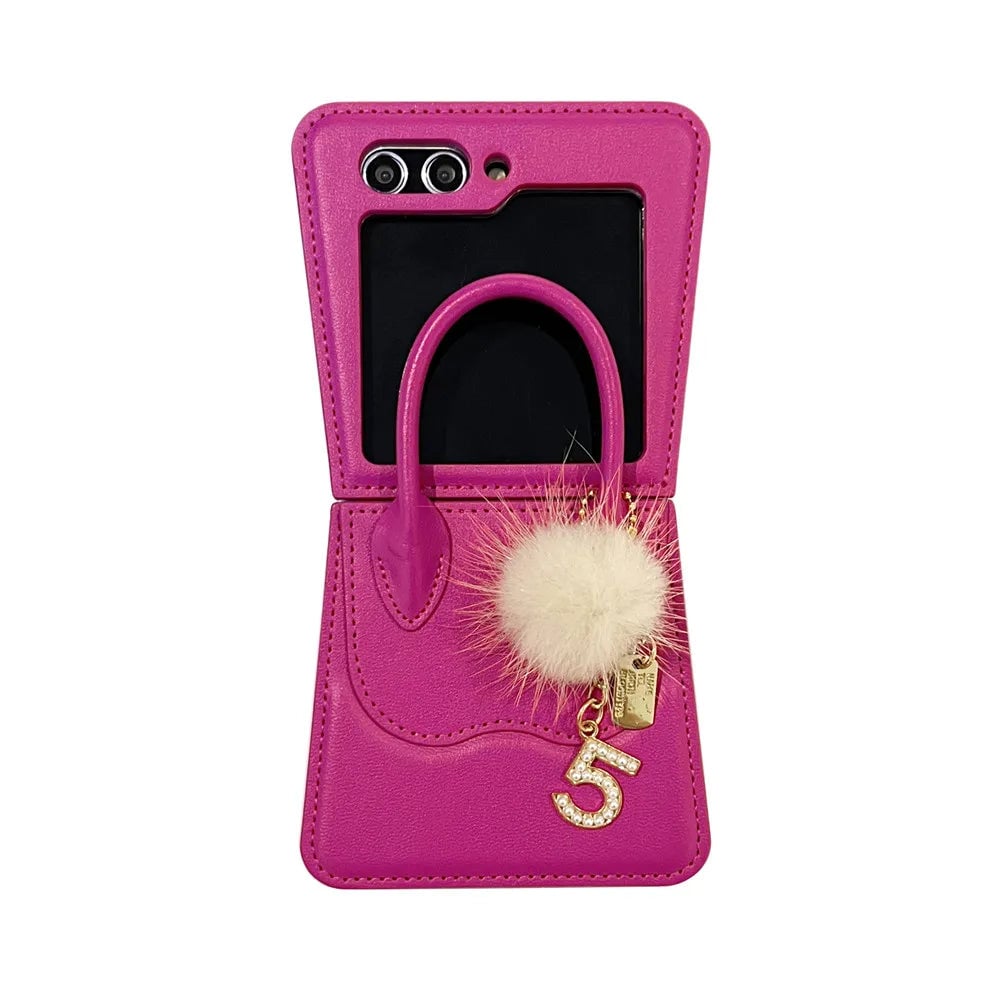 Leather Handbag Phone Case for Galaxy Z Flip 3/Galaxy Z Flip 4/Galaxy Z Flip 5