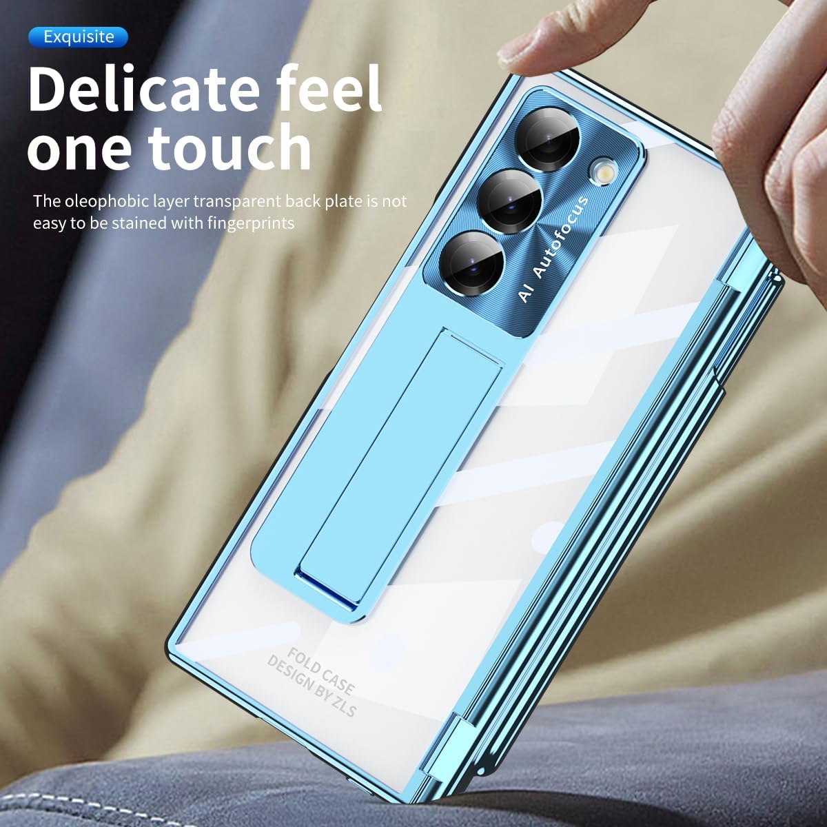 Suitable For Galaxy Z Fold 3/Galaxy Z Fold 4/Galaxy Z Fold 5/Galaxy Z Fold 6 | Transparent Case Phone Case with Pen Holder & Pen