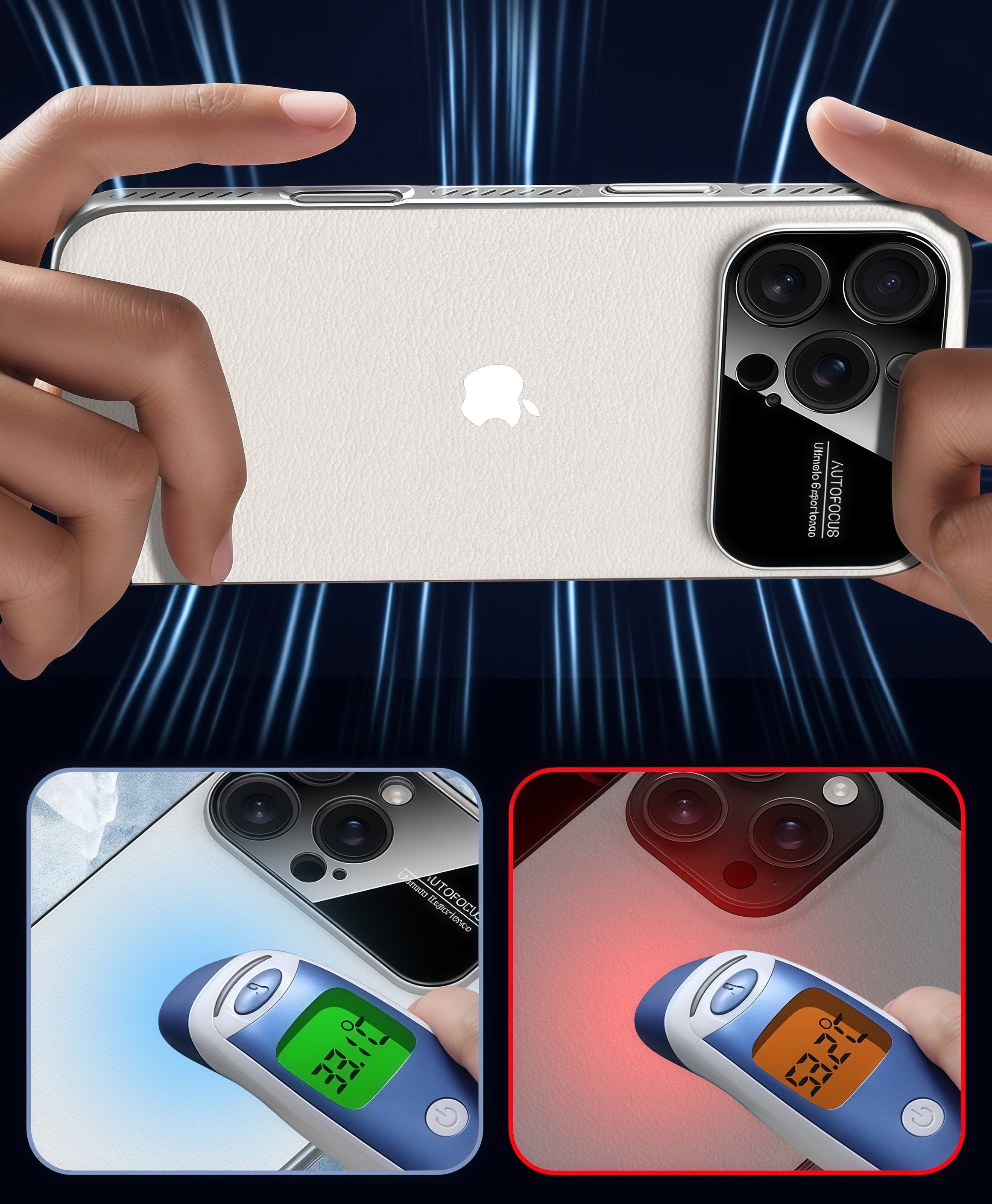 Vegan leather large-view window heat dissipation magnetic case for iPhone 17 Pro Max